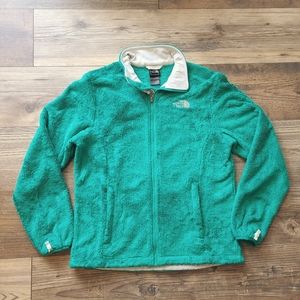 The North Face Osito Plush Fleece Full Zip Fuzzy Green Jackeet Womens Medium